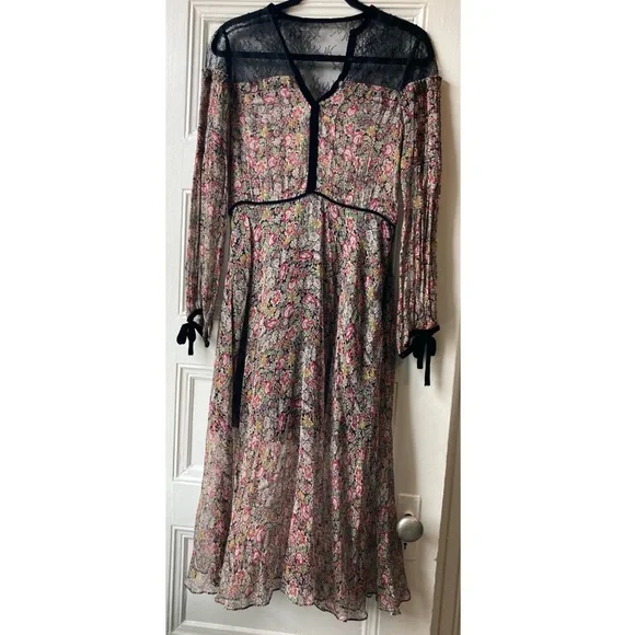 chinese dress ladies The Kooples // Yellow Silk Ruffled Maxi Dress  VSP Consignment